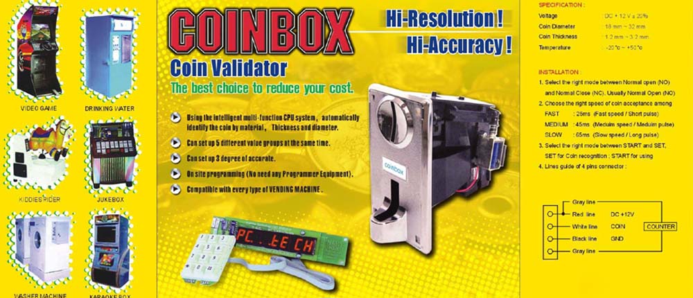 GD coin acceptor selector validators 