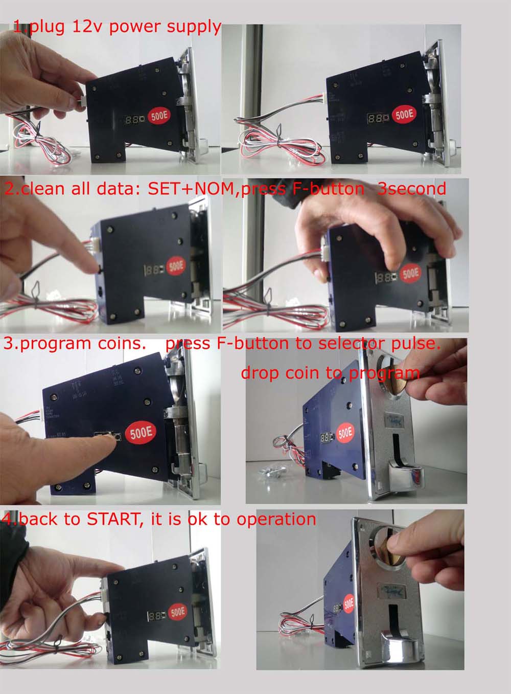 5 Coin Value Acceptance GD500E coin acceptor ,coin selector validators  Multi Coin Acceptor validator